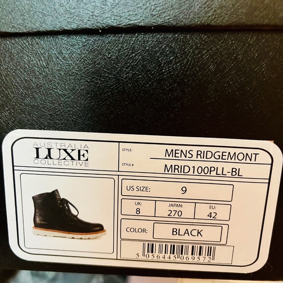 Australia Luxe Collective Men's Ridgemont Fashion Size 9 Black Leather Boot NIB - Picture 5 of 6
